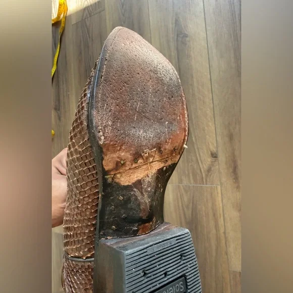 Savoia Boot  Brown Python Leather Western Boot Men 9 - Picture 4 of 7